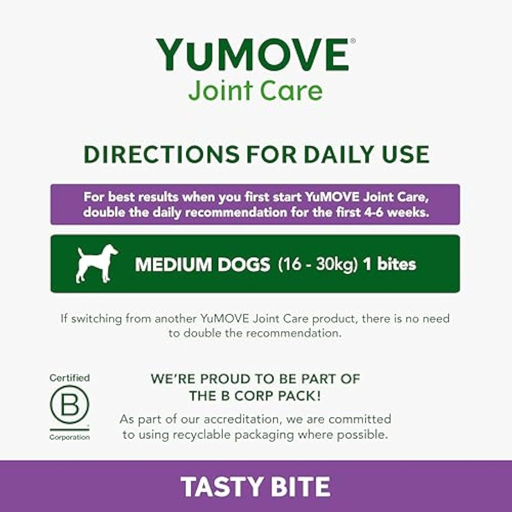 YuMOVE ONE-A-DAY Dog Hip and Joint Supplement for Medium Dogs, 30 Chews