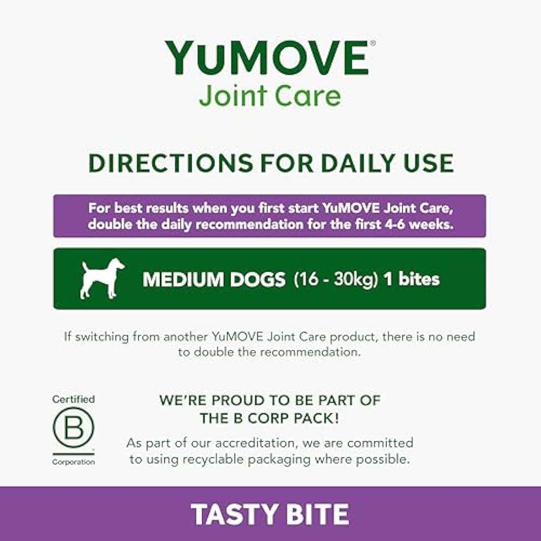 YuMOVE ONE-A-DAY Dog Hip and Joint Supplement for Medium Dogs, 30 Chews
