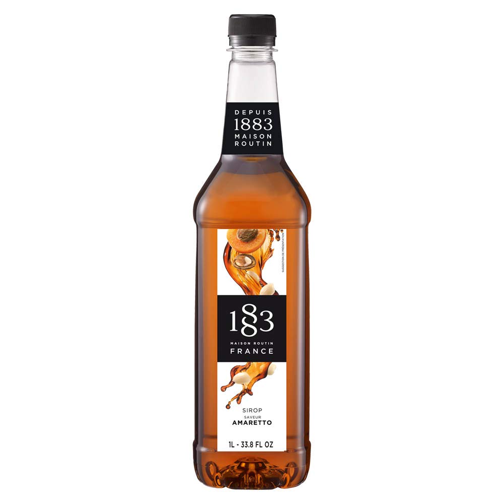 1883 Routin Amaretto Syrup – 1 Liter PET Bottle Coffee & Cocktail Mixer