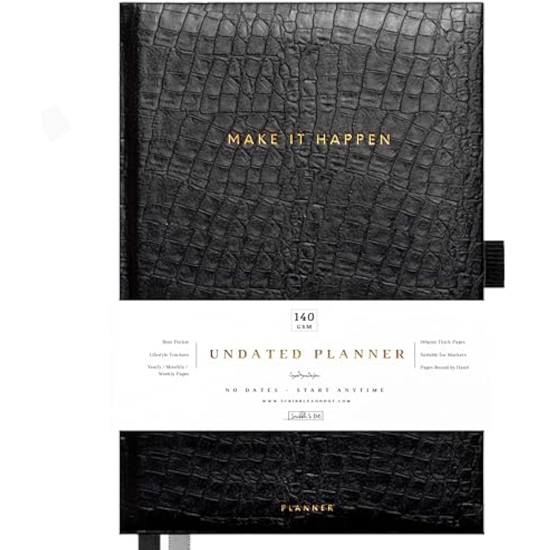 Scribble & Dot A5 Undated Weekly Planner - Croc Hardcover Notebook