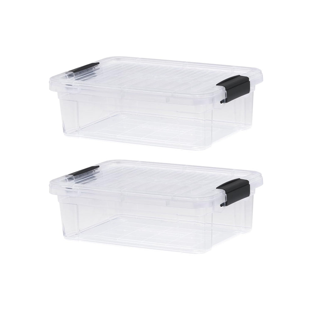 Superio Clear Storage Boxes with Lids, 4.5 Quart Plastic Container Bins for Organizing, Stackable Crates, BPA Free, Non Toxic, Odor Free - image 1