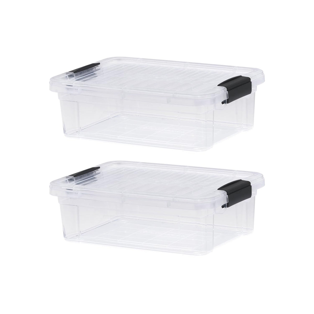 Superio Clear Storage Boxes with Lids, 4.5 Quart Plastic Container Bins for Organizing, Stackable Crates, BPA Free, Non Toxic, Odor Free - image 1