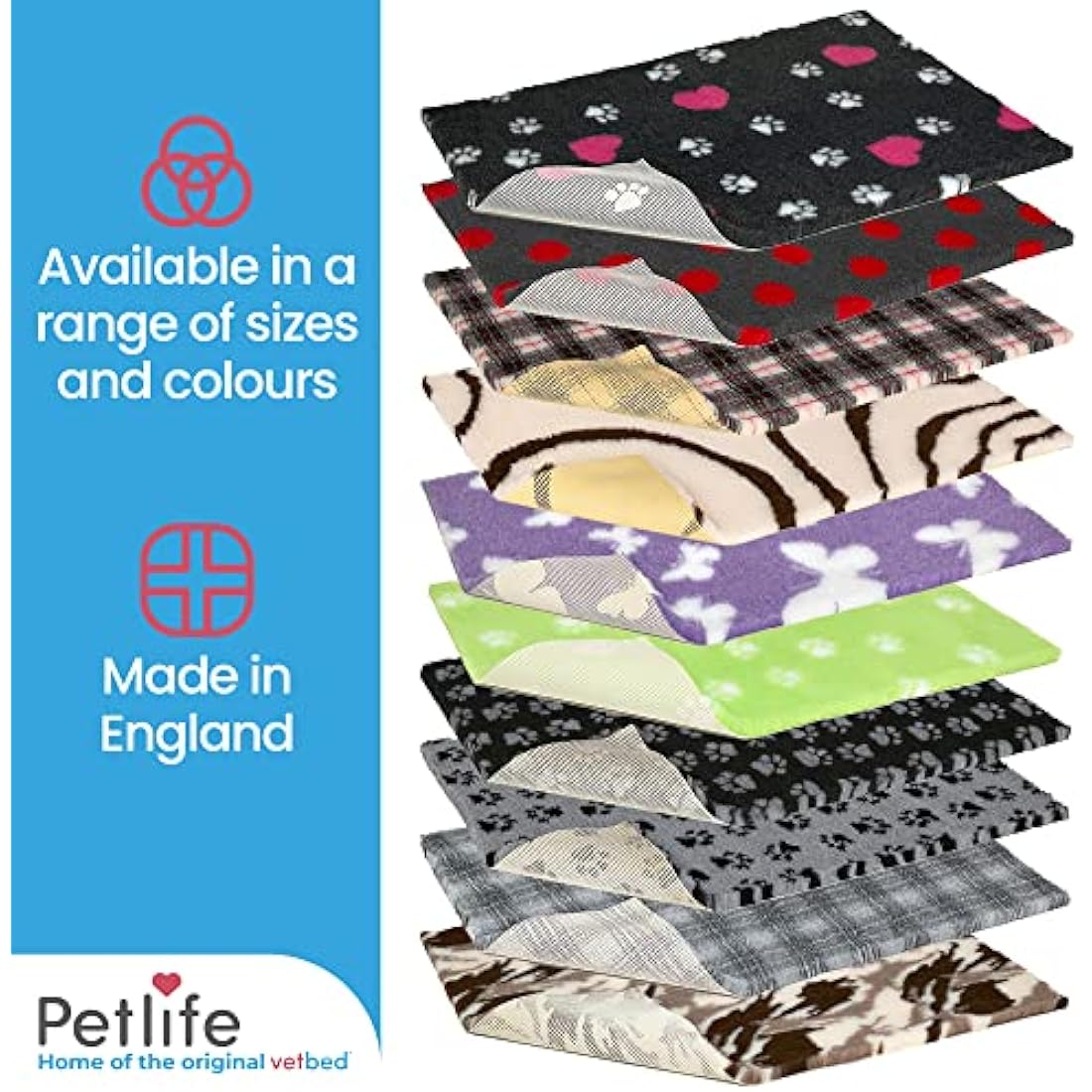 Petlife Vetbed Non-Slip Dog Bed – Charcoal Duo Paw Washable Mat 100x75cm