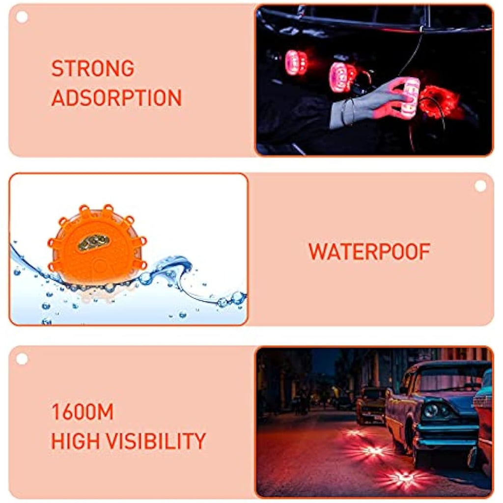 Kitgo LED Road Flares – 3 Pack Magnetic Emergency Safety Warning Lights