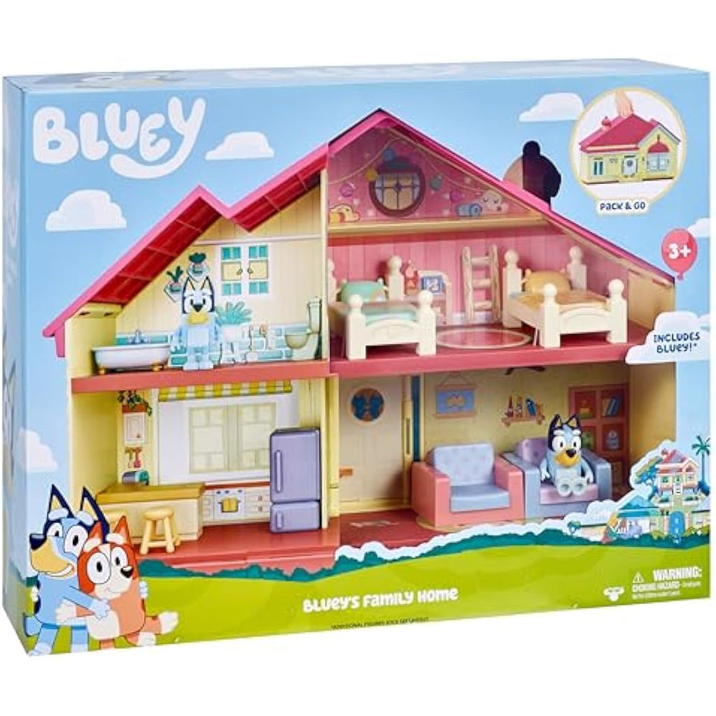 Bluey Heeler Family Home Playset – 4-Room Dollhouse with Action Figure