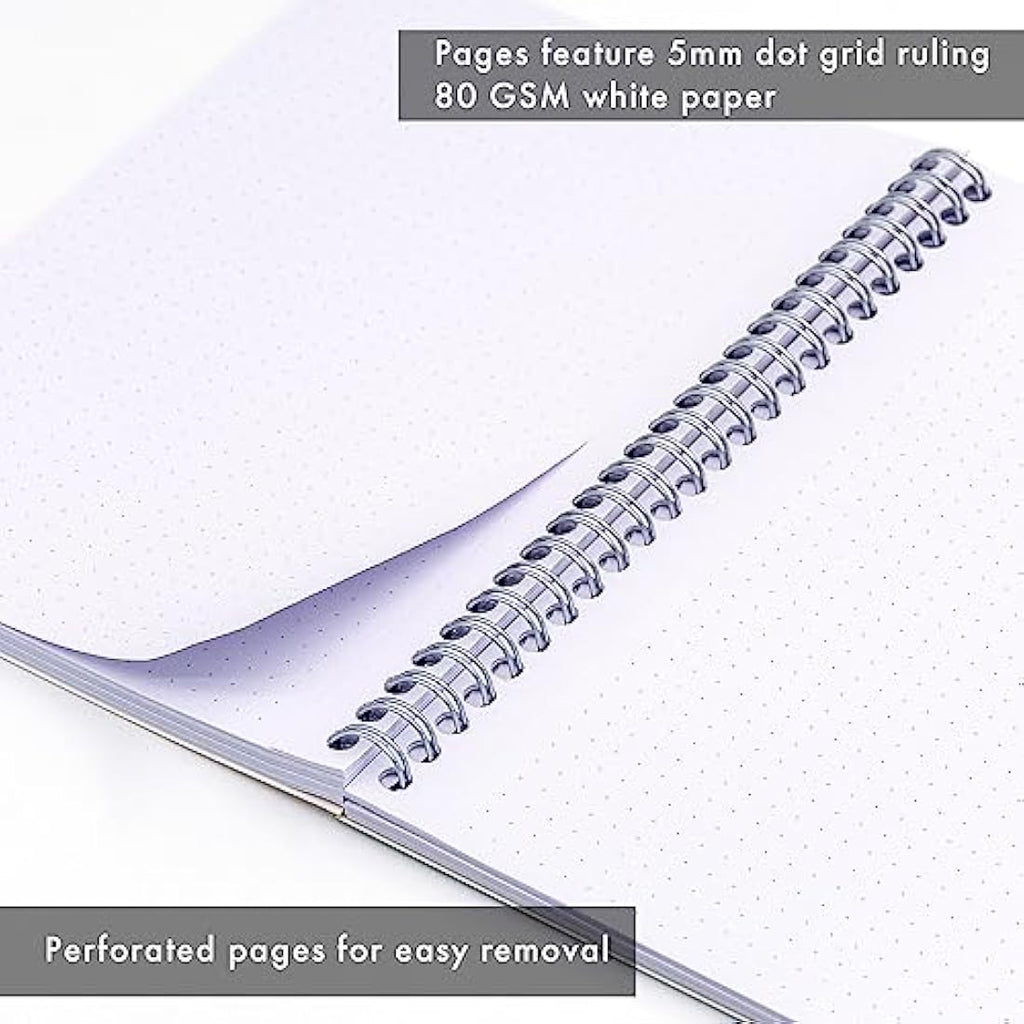 Pukka Pad A5 Dotted Notebook – Metallic Jotta Book 200 Pages, 3 Pack