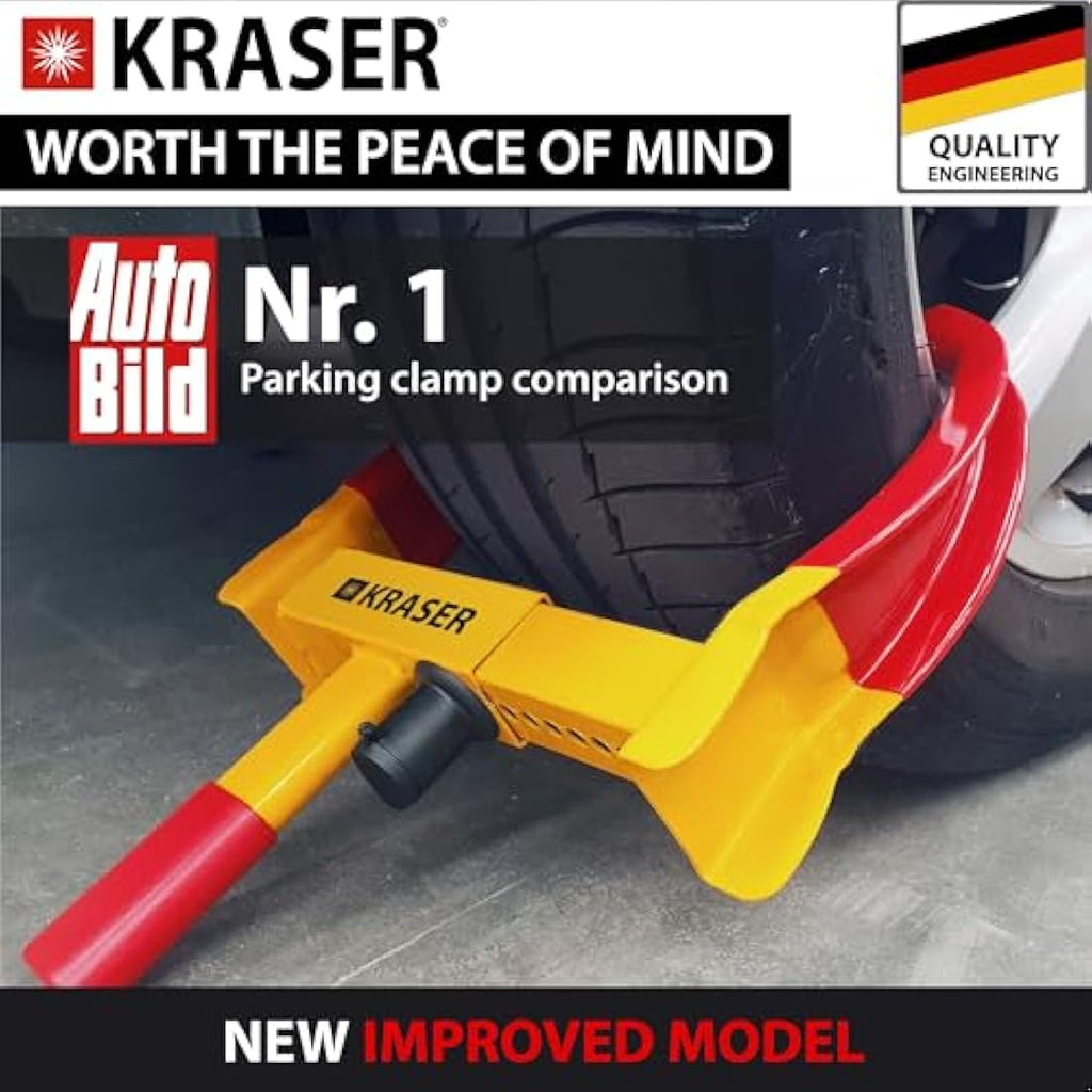 KRASER WA820 Wheel Clamp – Universal Anti-Theft Lock for Cars & Trailers