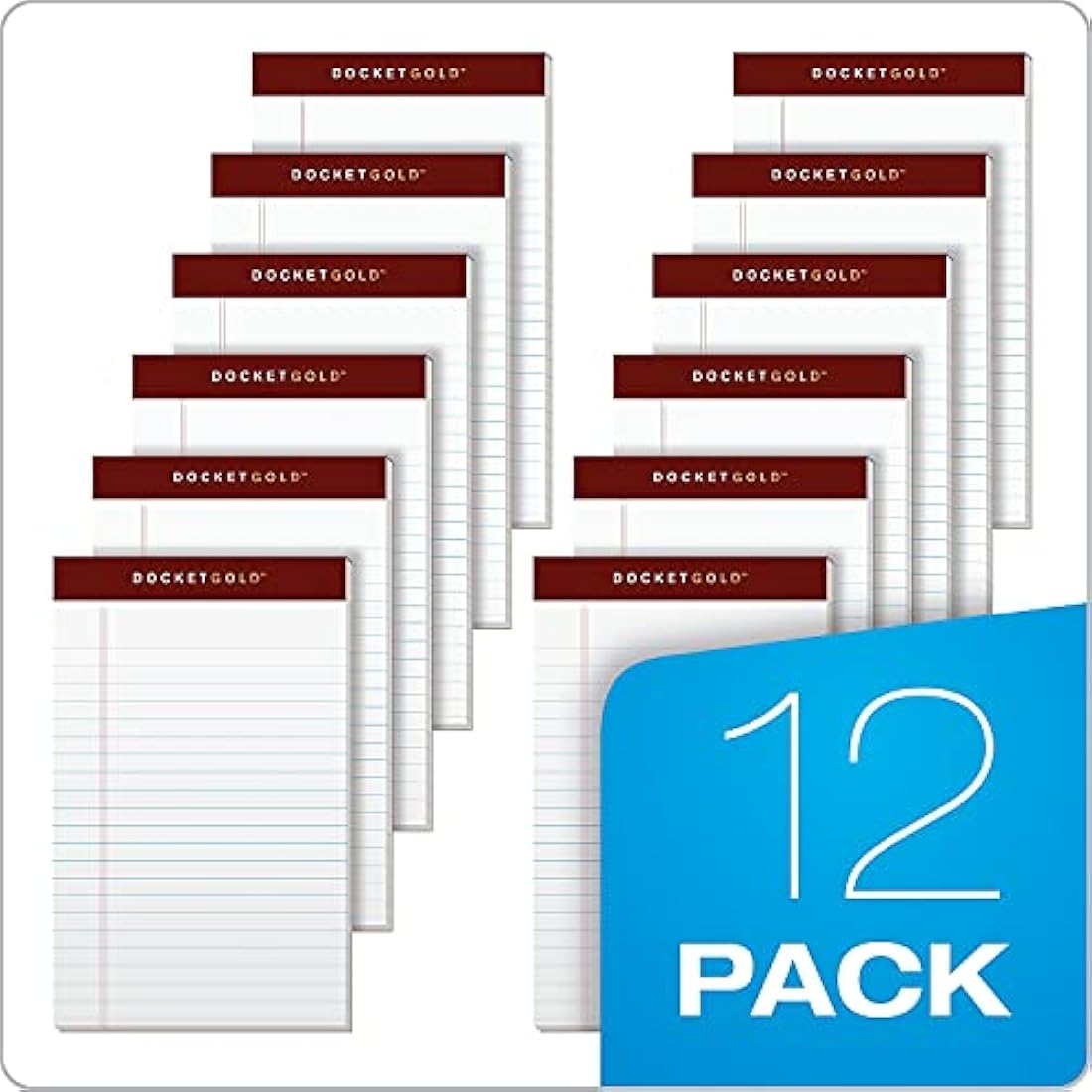Tops Docket Gold Jr. Legal Pads – 5 x 8 White Ruled Writing Pads