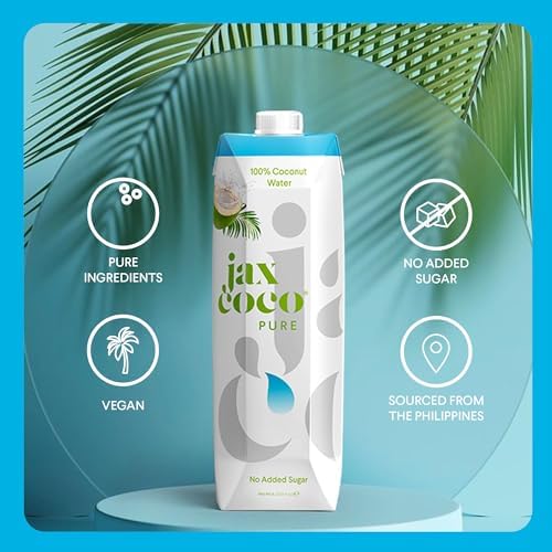 Jax Coco Pure Coconut Water – 100% Natural & Sustainable – 12 x 1L Cartons