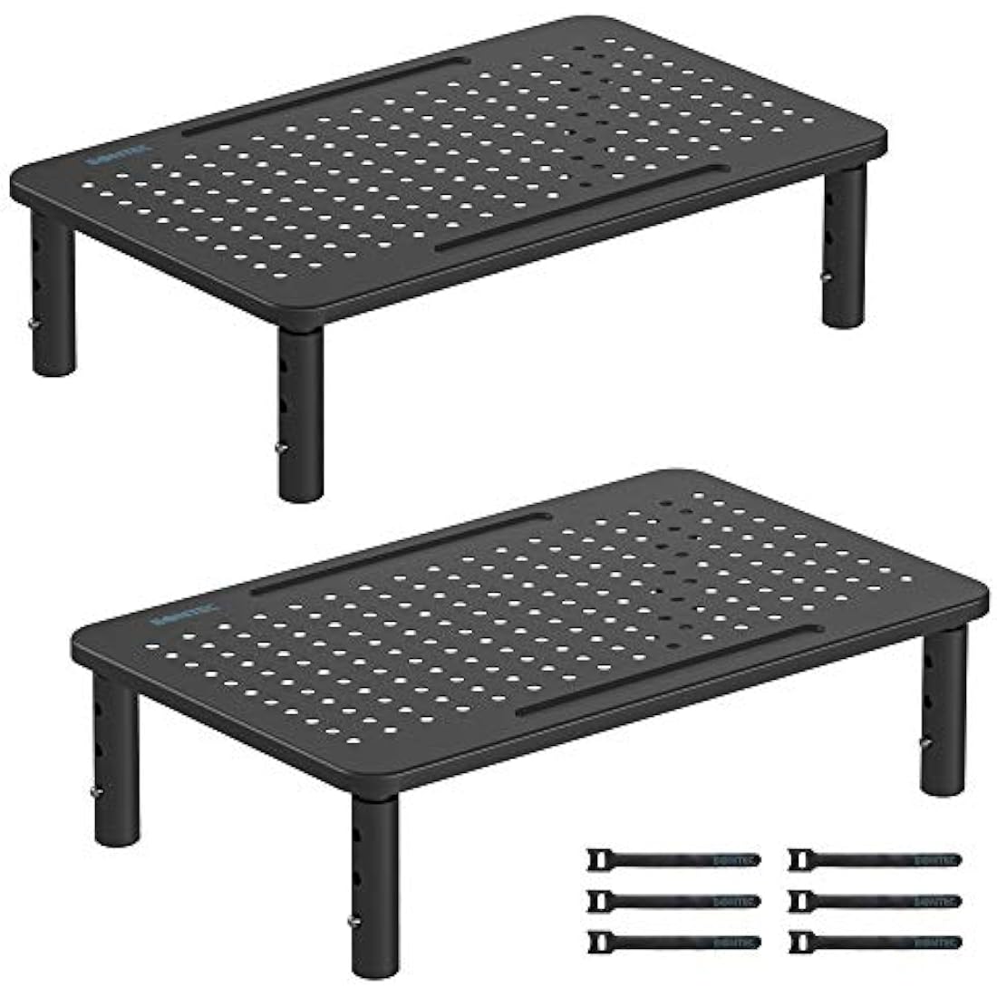 BONTEC Metal Monitor Stand | Height Adjustable Desk Riser (2 Pack)