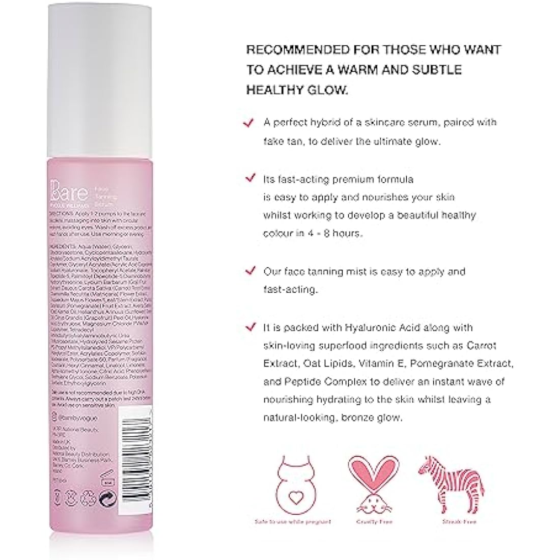 Bare by Vogue Light Face Tanning Serum – Hydrating Self-Tanning Formula