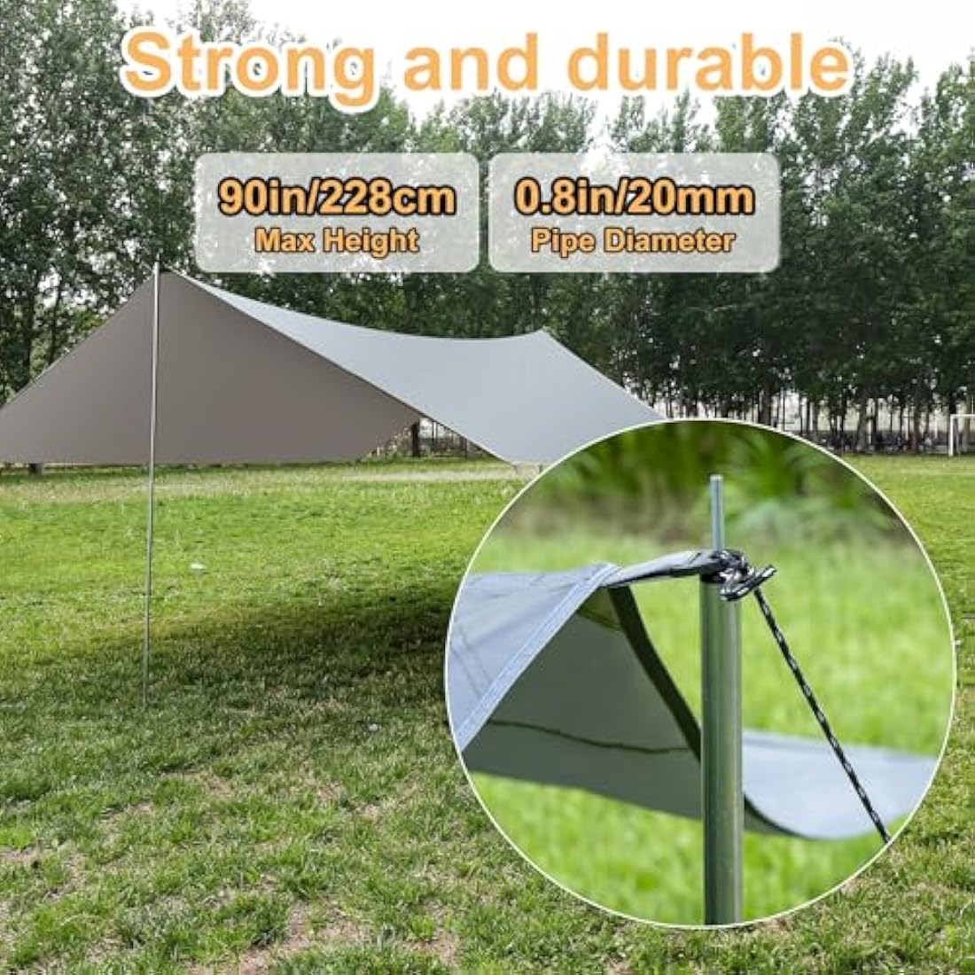 WADEO 12x16FT Waterproof Camping Tarp | Heavy-Duty Ripstop Tent Fly