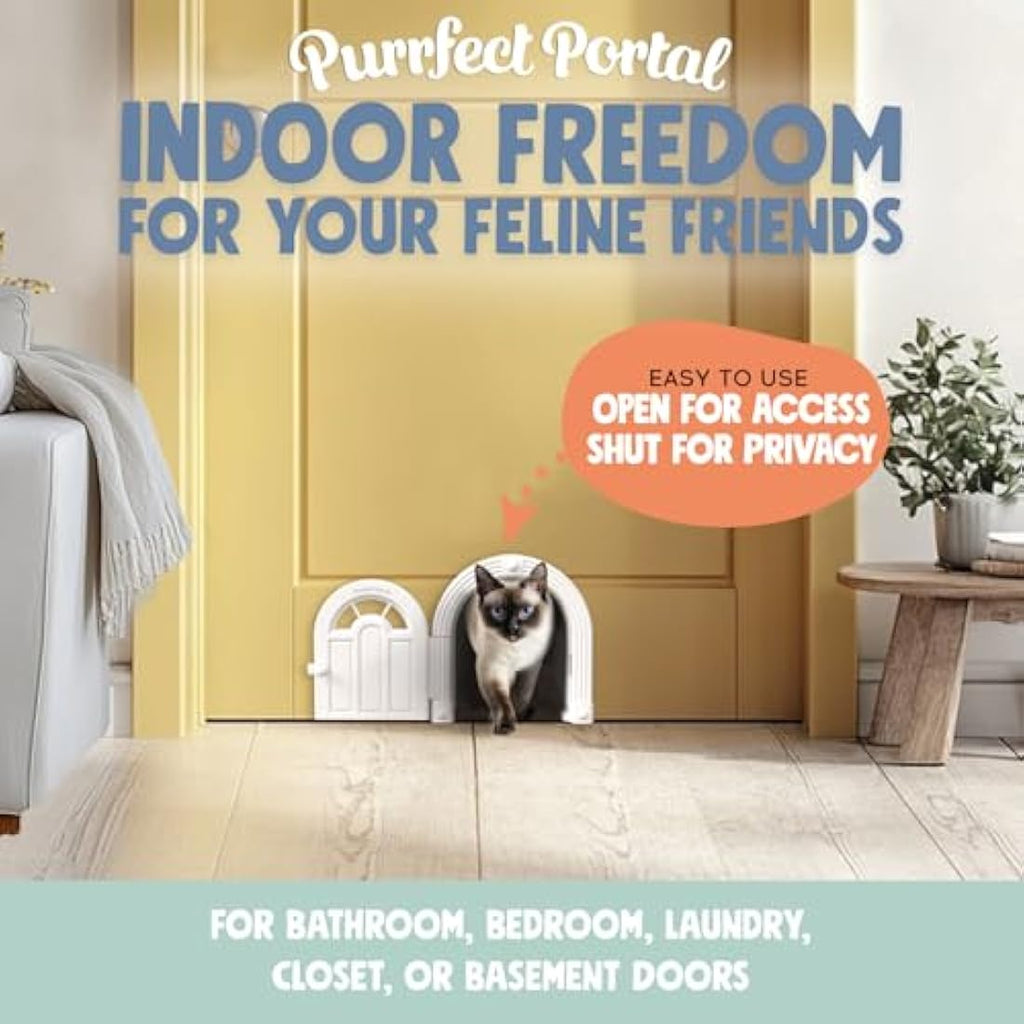 Jolof Store Meow Manor No-Flap Interior Cat Door for Large Cats