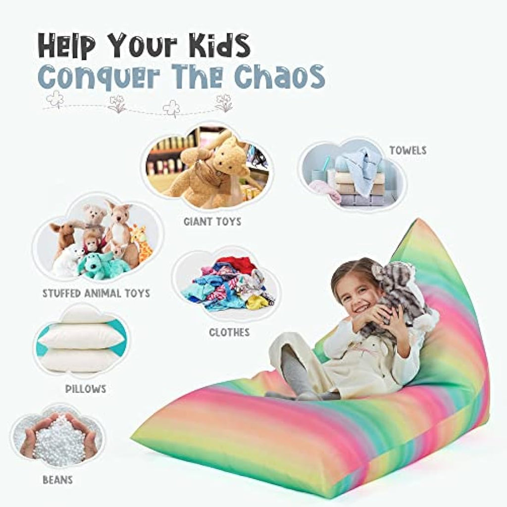 Nobildonna Stuffed Animal Storage Bean Bag Chair Cover | 250L Canvas
