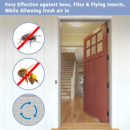 VerRich Aluminium Chain Door Fly Screen – Dark Grey Metal Insect Curtain