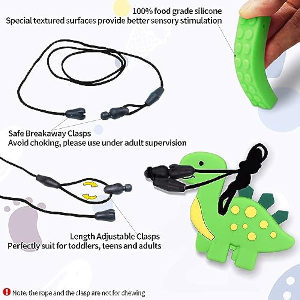 Sensory Chew Necklace - 6PK Food Grade Silicone Teether Toys