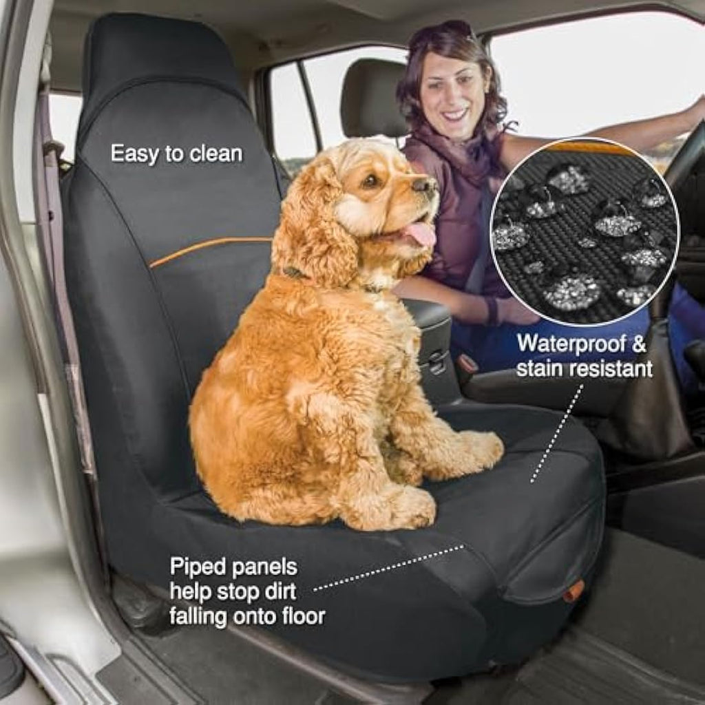 Kurgo Co-Pilot Dog Bucket Seat Cover | Waterproof & Washable - Black