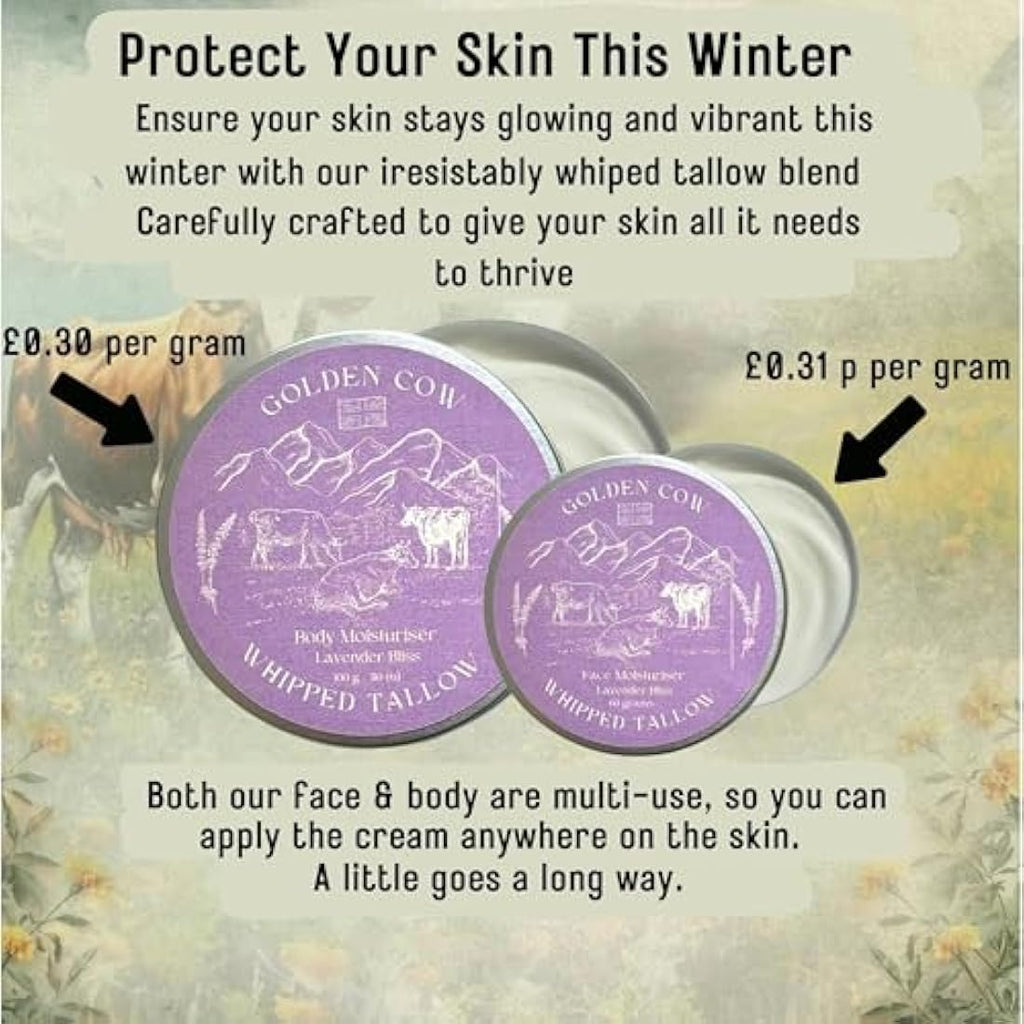 Forticare Grass-Fed Whipped Beef Tallow Balm - Lavender Face Cream 100g