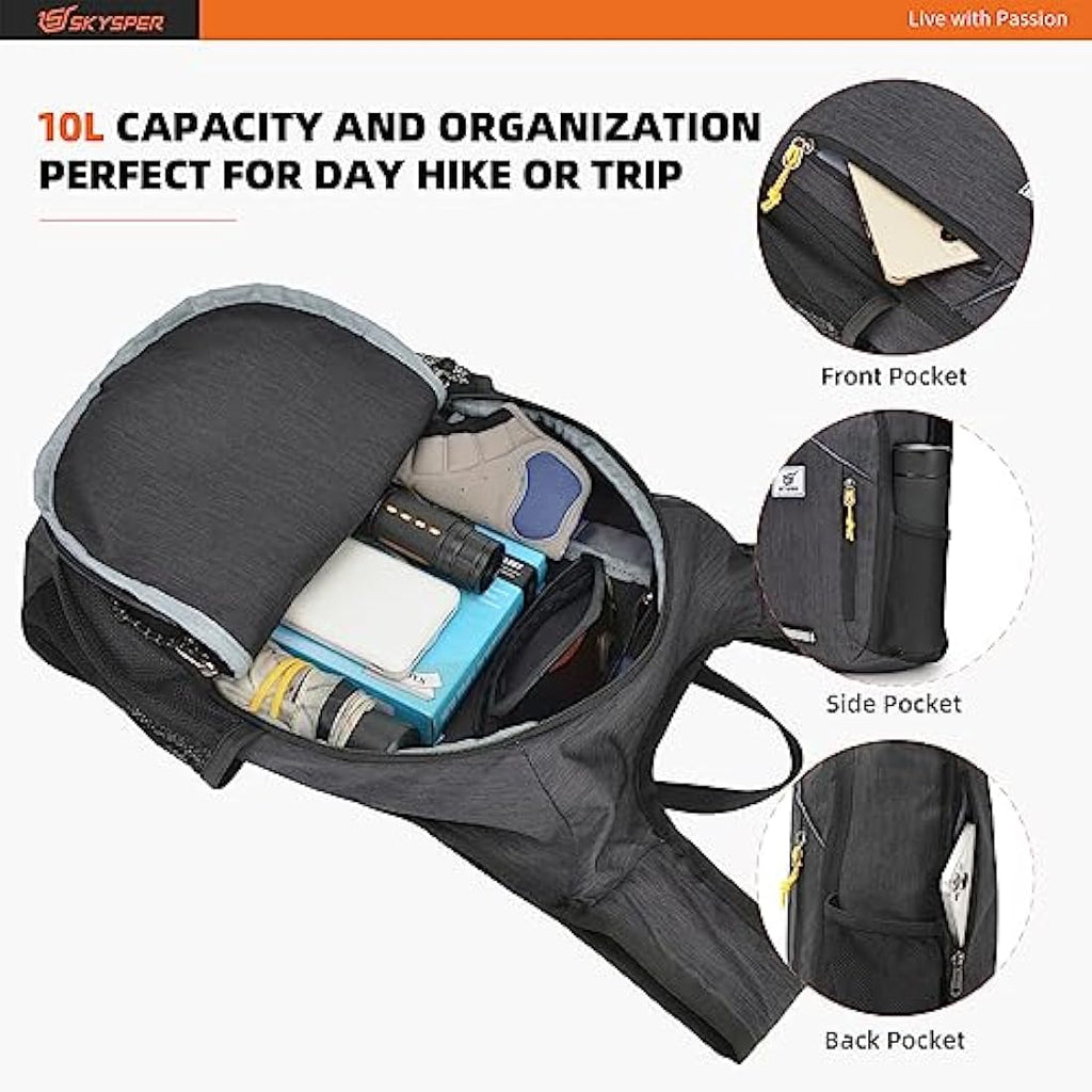 SKYSPER 10L Hiking Backpack | Lightweight Packable Travel Daypack