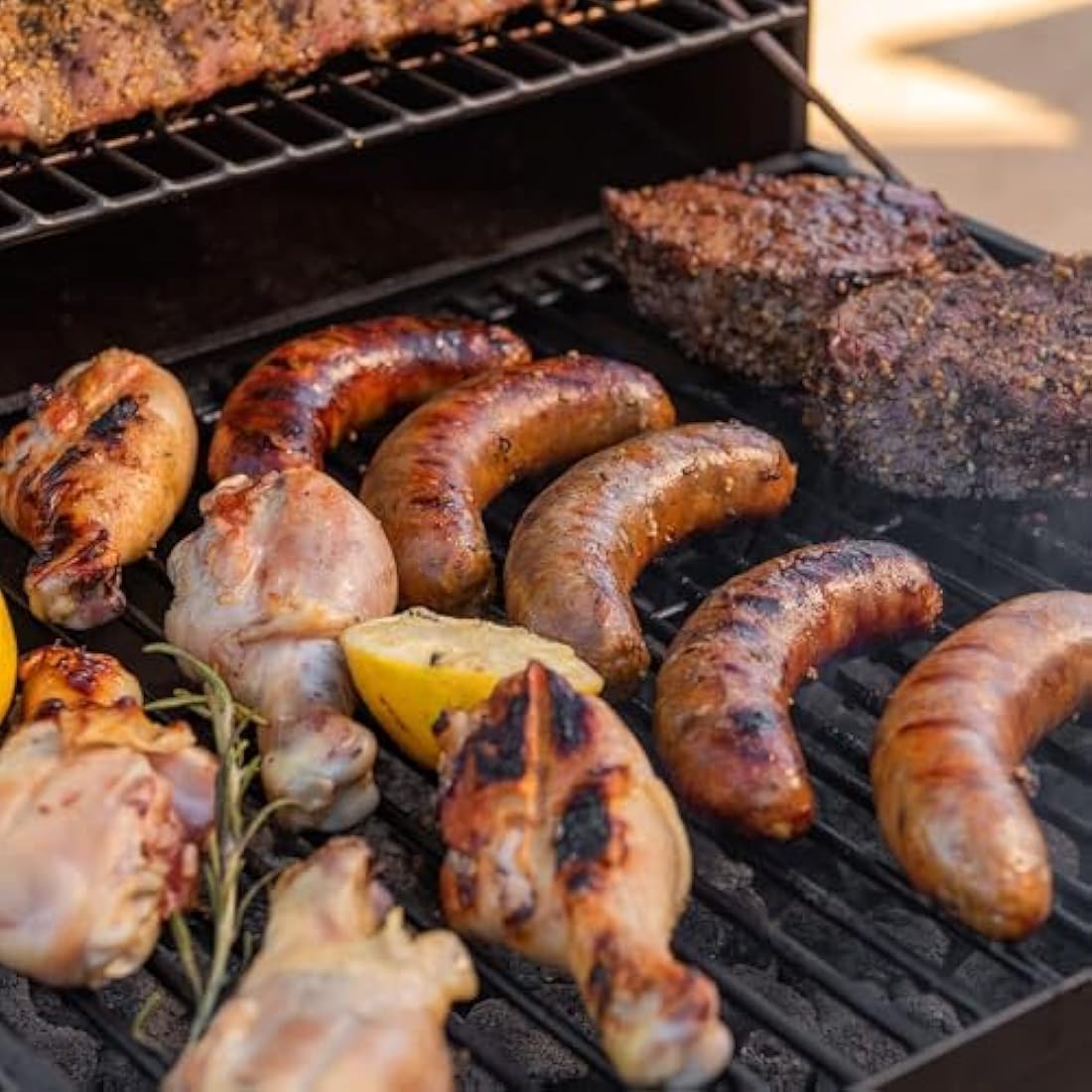 Kendane Barrel Charcoal Grill – Large Outdoor BBQ with Side Shelf