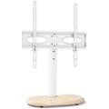 TVON Swivel Table Top TV Stand – White Oak Pedestal for 26-55 inch TVs
