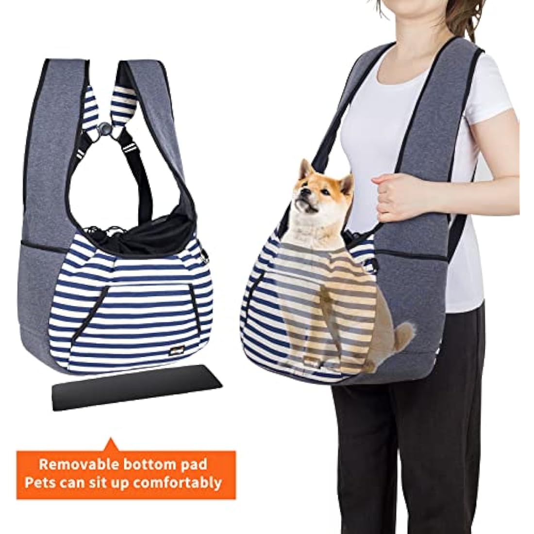 Jolof Store Dog Sling Carrier – Adjustable Pet Travel Bag with Bottom Pad