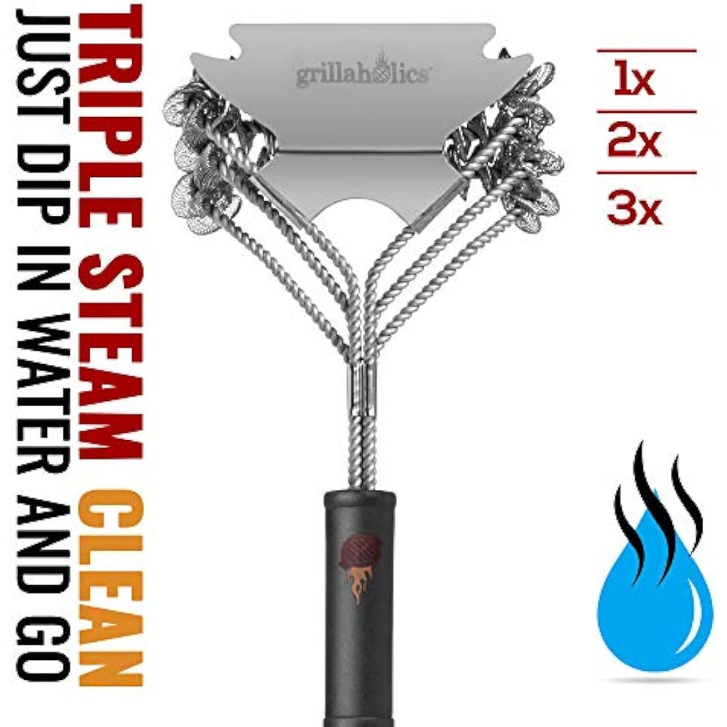 Grillaholics Bristle Free BBQ Brush – 18" Safe Grill Cleaning Tool