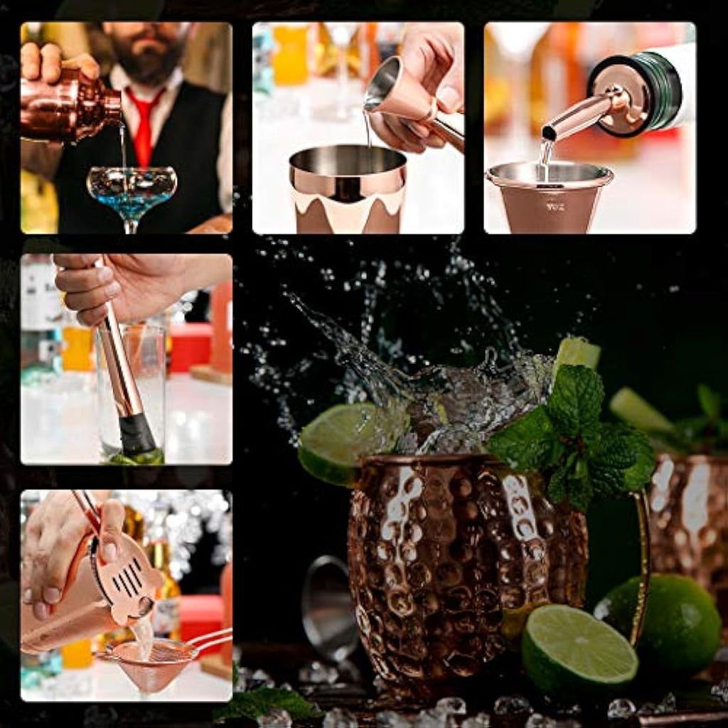 Jolof Store 16-Piece Cocktail Shaker Set | Stainless Steel Bartender Kit