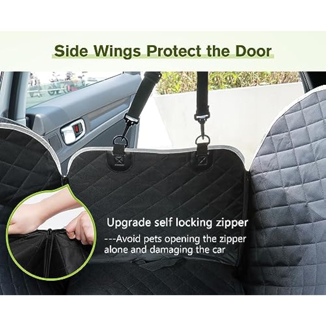 Pecute Dog Car Seat Cover – Waterproof Dog Hammock with Mesh Window
