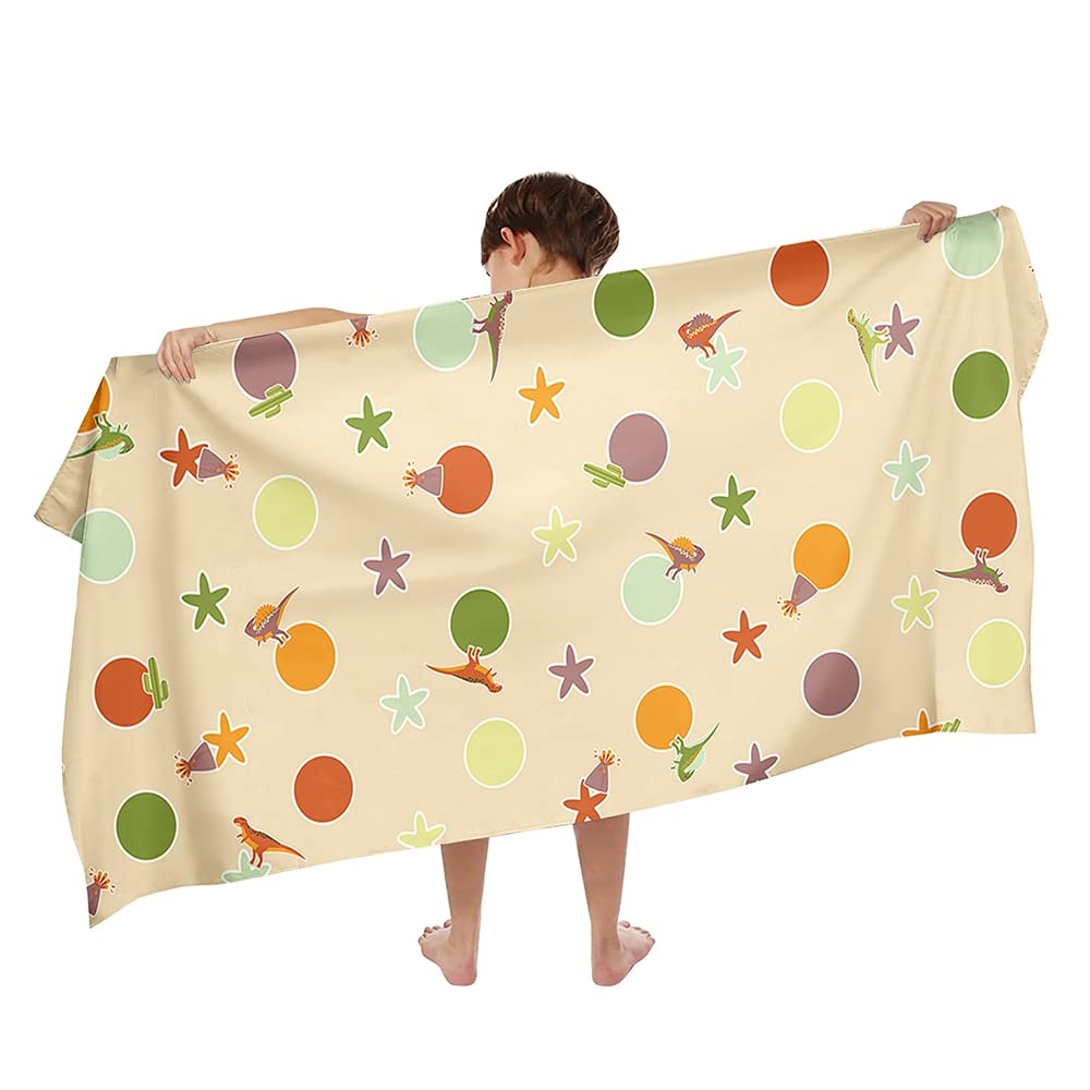 Ulticool Microfibre Children's Towel 140 x 70 cm - Cute Animals Dinosaur - Lightweight Travel Towel Quick-Drying Bath Towel Beach Towel Microfibre