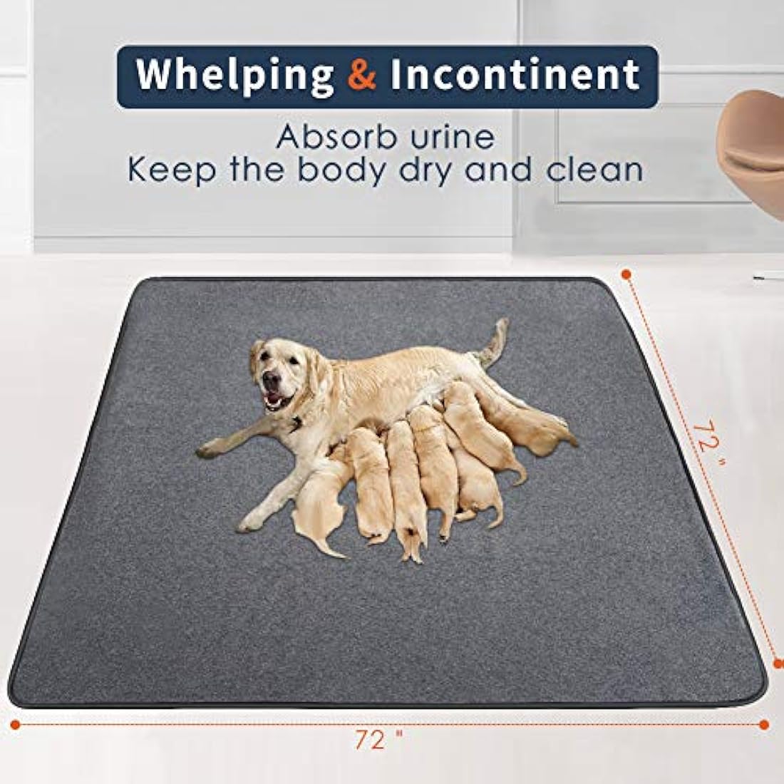 ULIGOTA Extra Large Washable Dog Pee Pad | 182x182cm Non-Slip Mat
