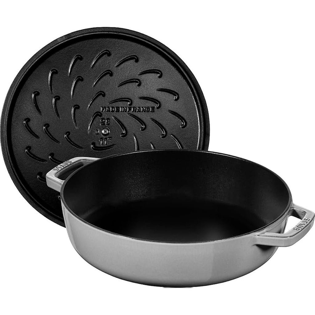 STAUB Cast Iron Chistera Sauté Pan - 24 cm Grey Enamelled Cocotte
