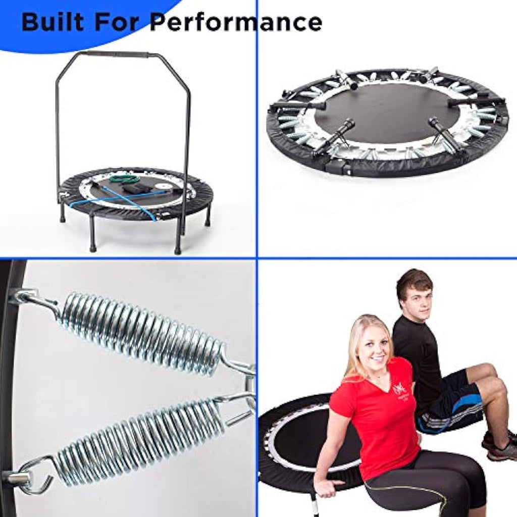 MaXimus PRO Folding Rebounder – Mini Fitness Trampoline with Handlebar