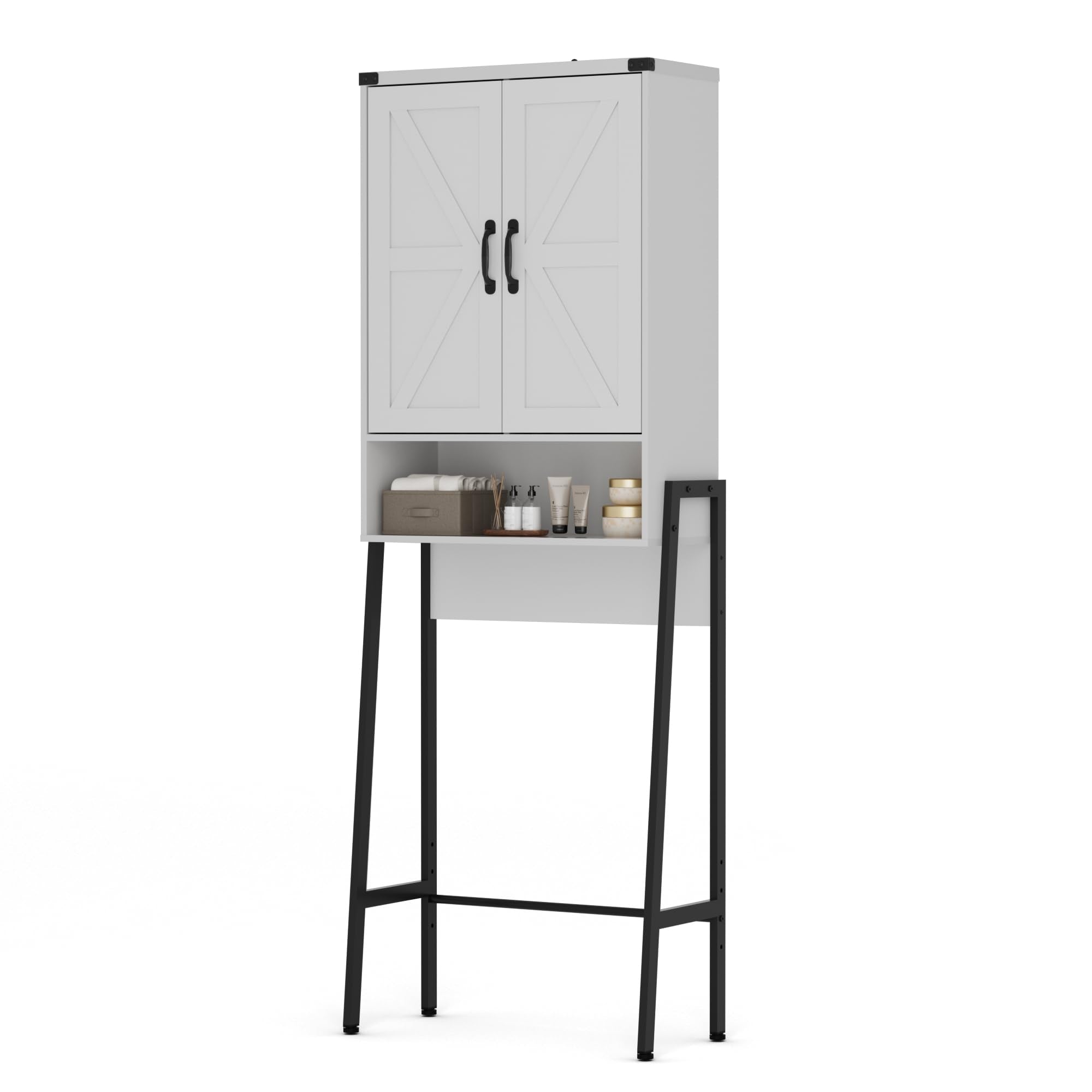 BonVache Over Toilet Storage Cabinet with 2 Doors and Open Shelf, Orange