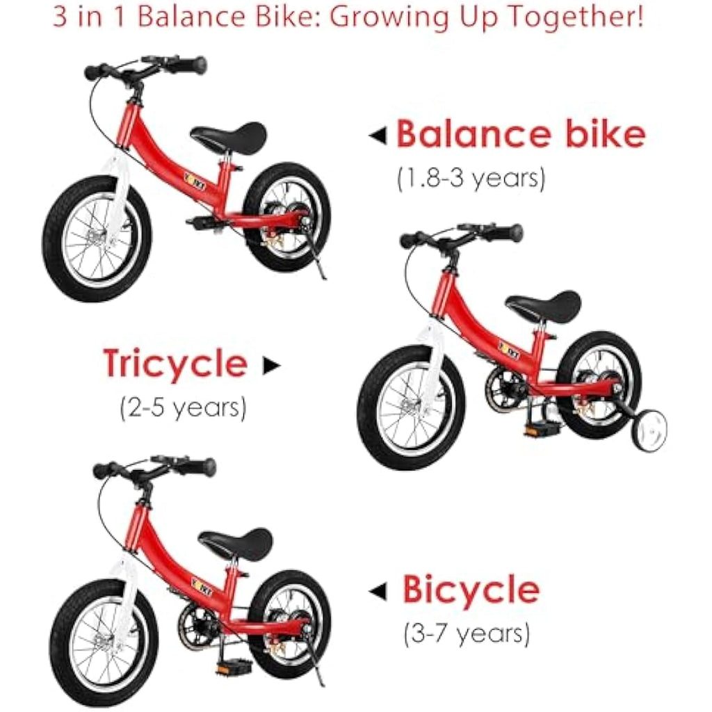 2-in-1 Kids Balance Bike with Pedals and Training Brake