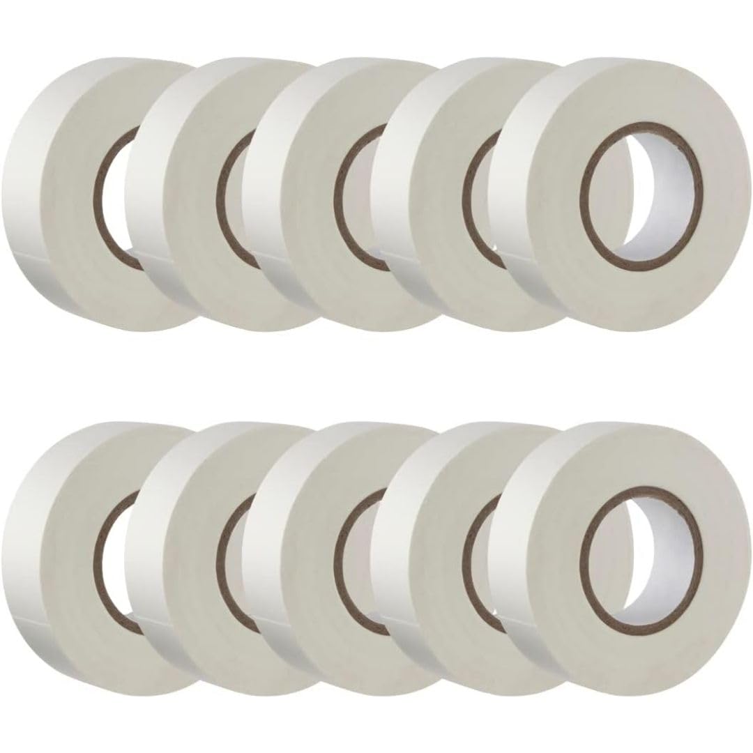 GTSE White PVC Electrical Insulation Tape, 19mm x 20m - 10 Rolls