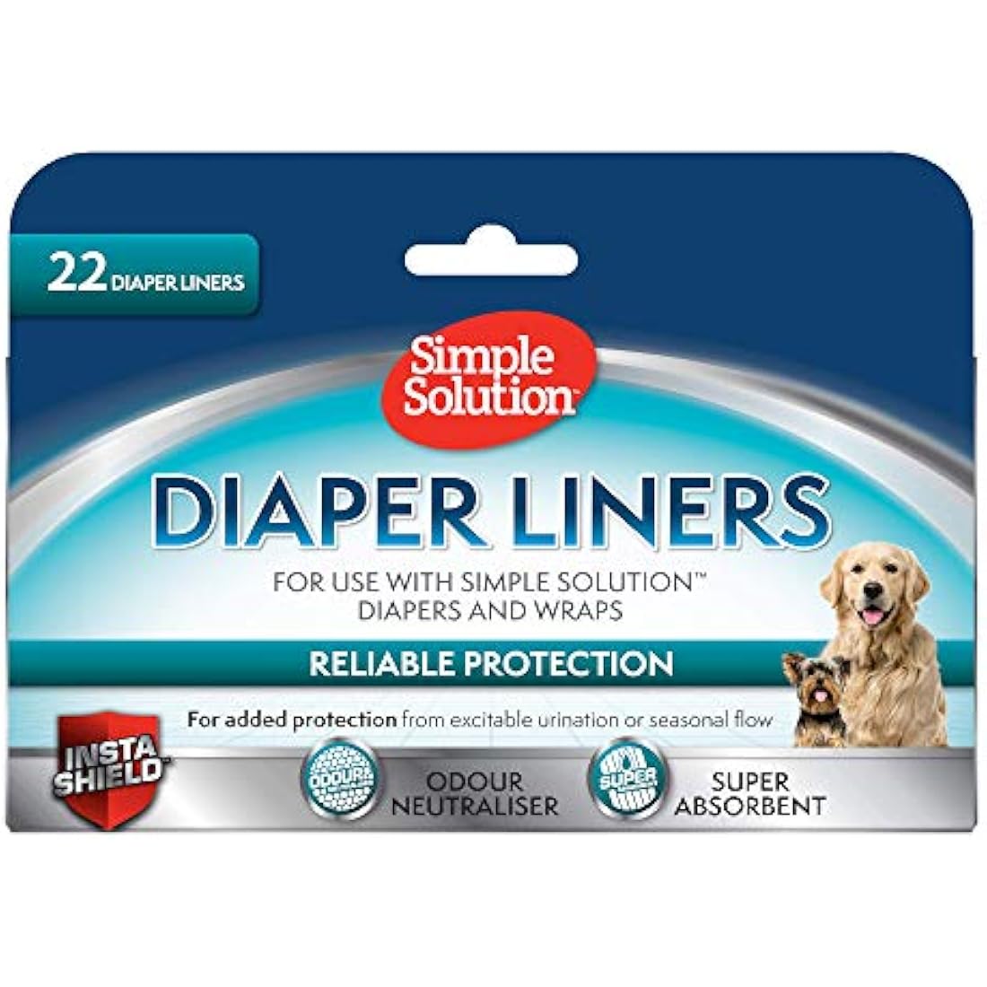 Simple Solution Disposable Dog Diaper Liners - Ultra Absorbent 22-Pack