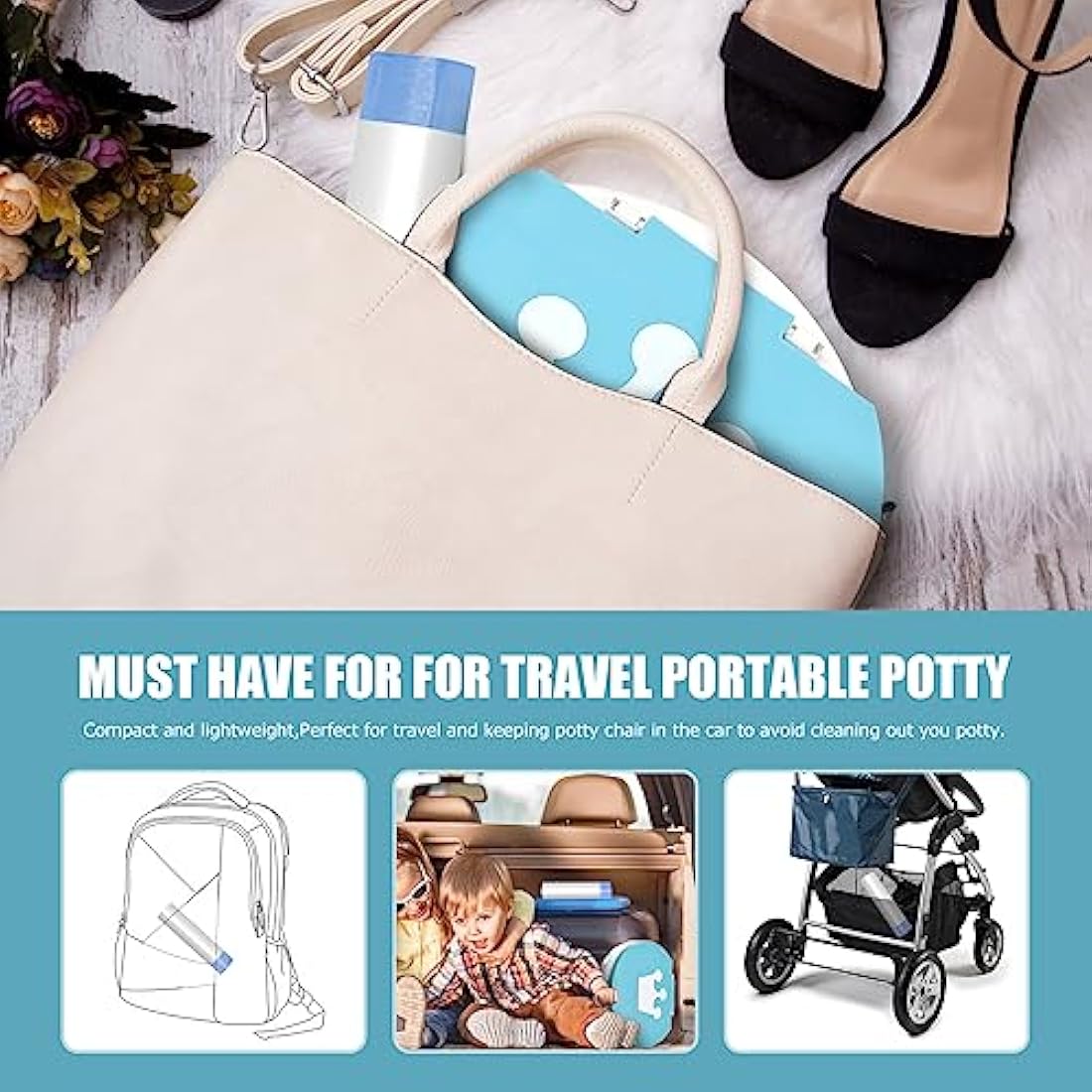 Jolof Store Disposable Potty Chair Liners – 90 Pack Universal Travel Bags