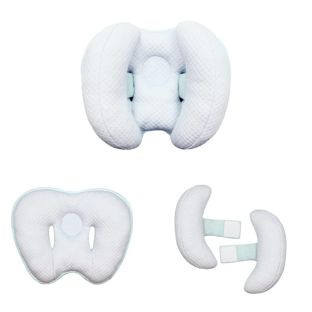 Blublu Park Baby Travel Pillow – Banana Neck Support Car Seat Insert, Blue