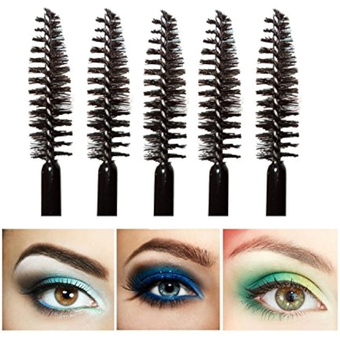 G2PLUS 100 PCS Disposable Mascara Wands – Black Eyelash Spoolie Brushes