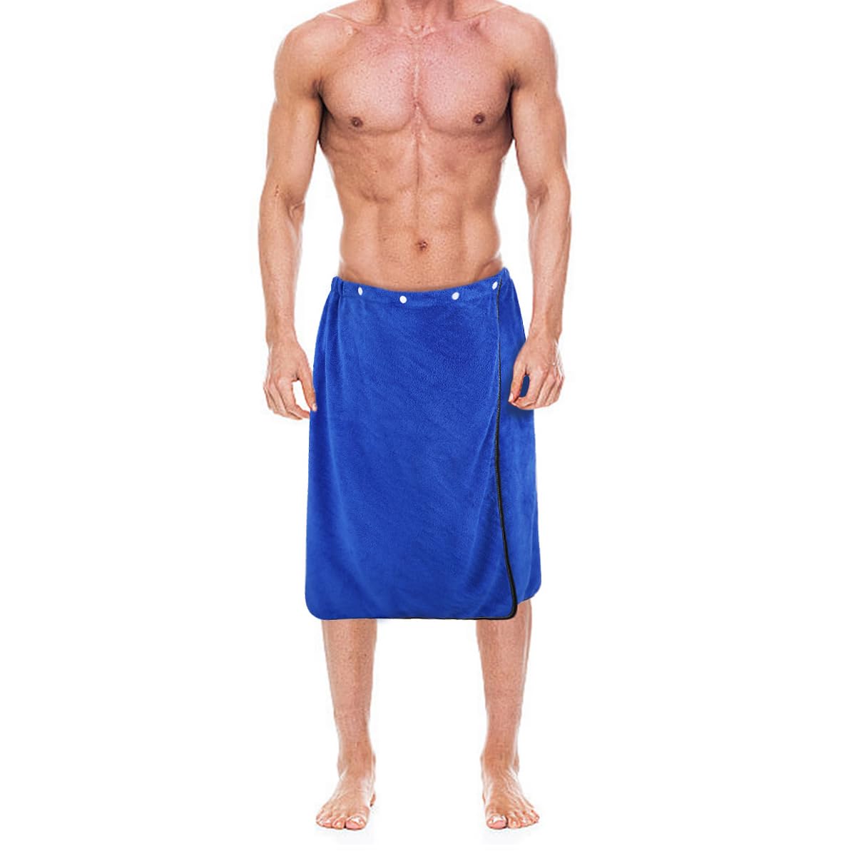 kilofly Men's Adjustable Microfiber Shower Wrap Bath Towel | 26 x 54 in