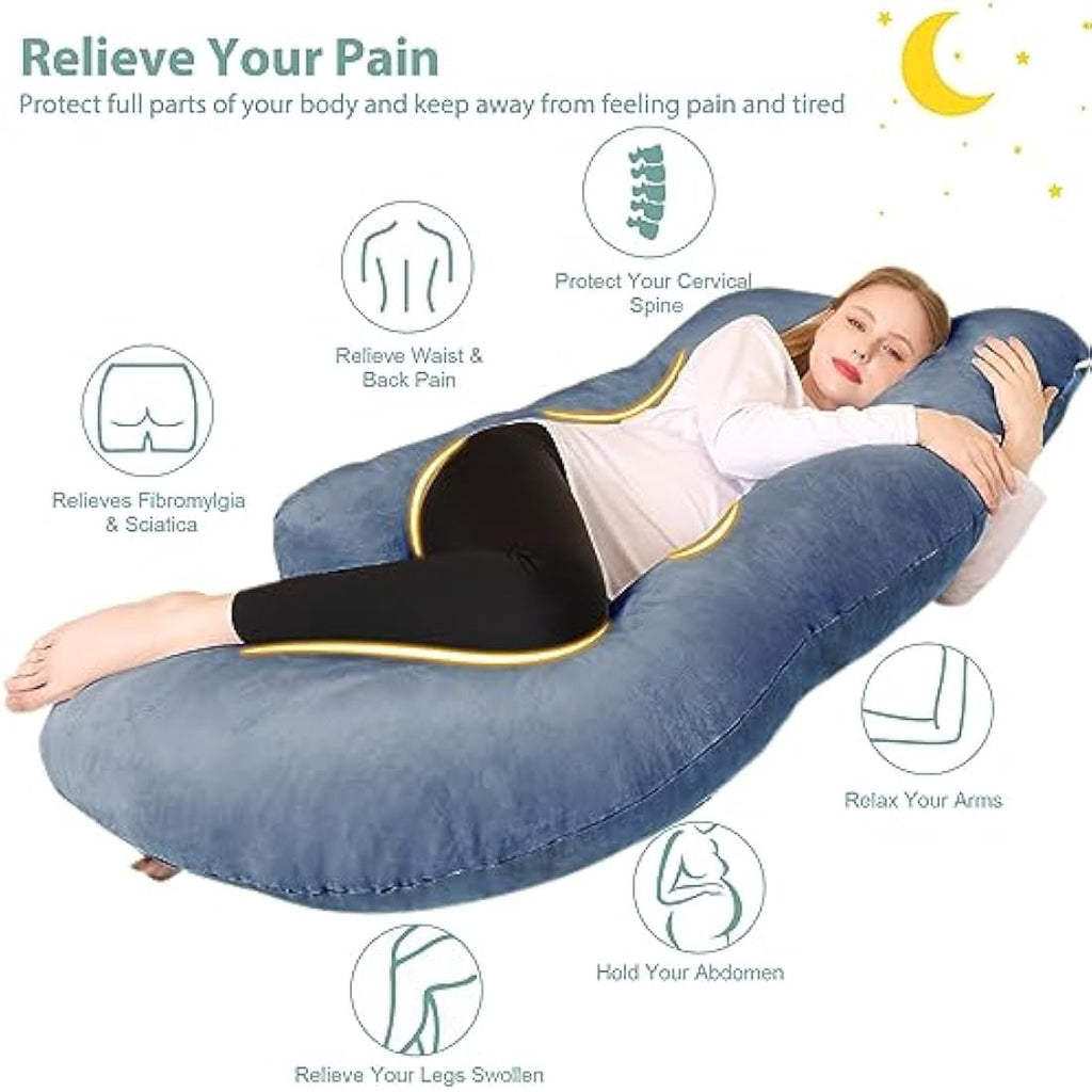 Chilling Home J-Shaped Pregnancy Pillow – 140x70cm Grey Body Support