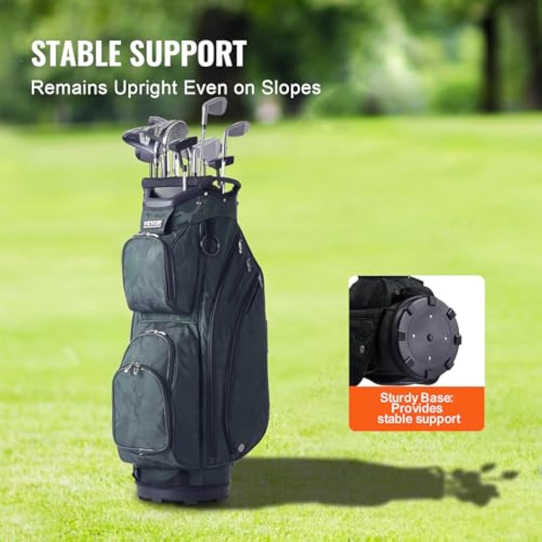 VEVOR 14-Way Golf Cart Bag | Waterproof 600D Nylon Organizer – Army Green