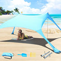 CUUPO 7x7 FT Beach Tent Sun Shelter | UPF 50+ Lycra Canopy with 2 Poles