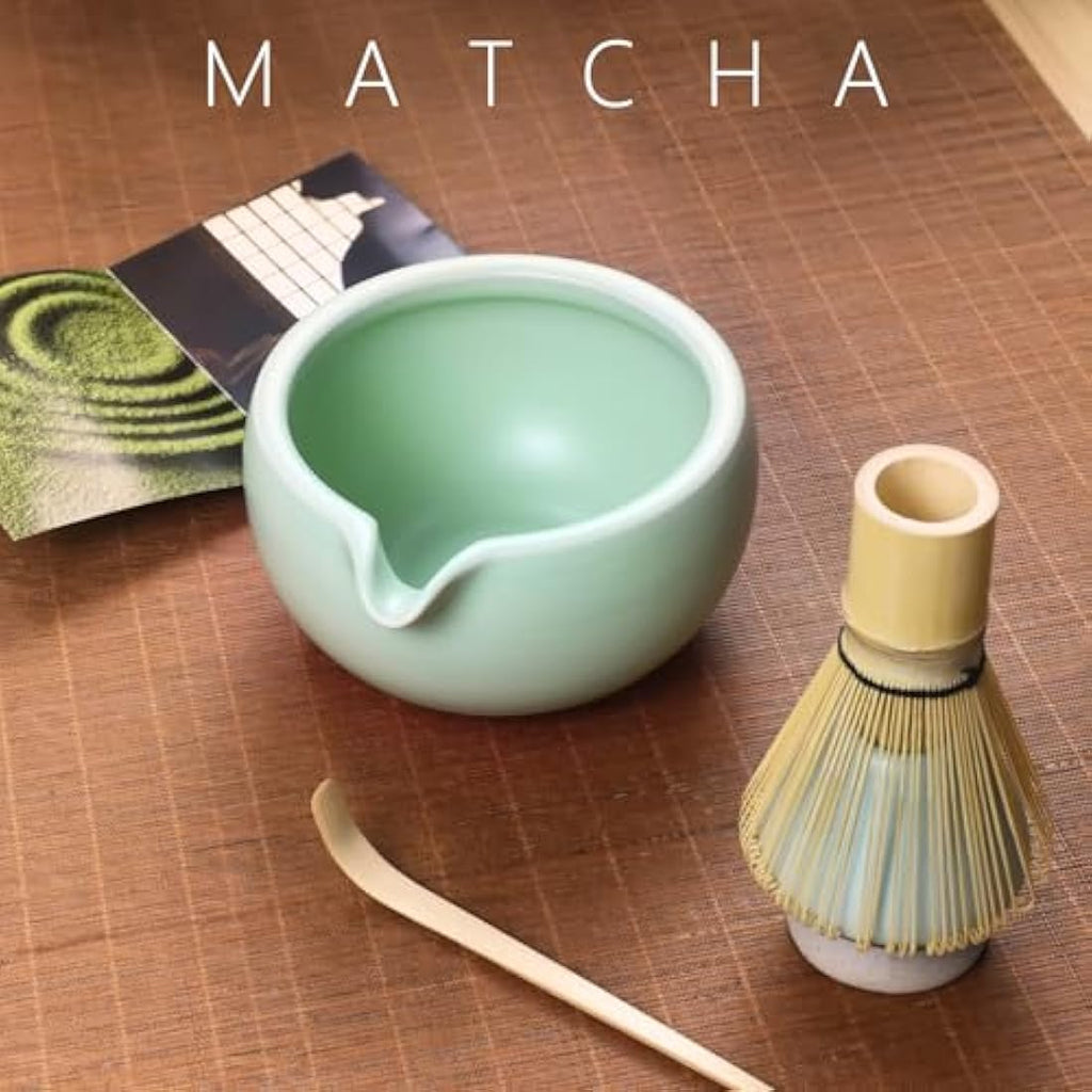 Jolof Store 7-Piece Matcha Tea Ceremony Kit with Bamboo Whisk - Green