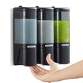 Szmst 3 Chamber Wall Mounted Shampoo Dispenser | No Drill Soap Container