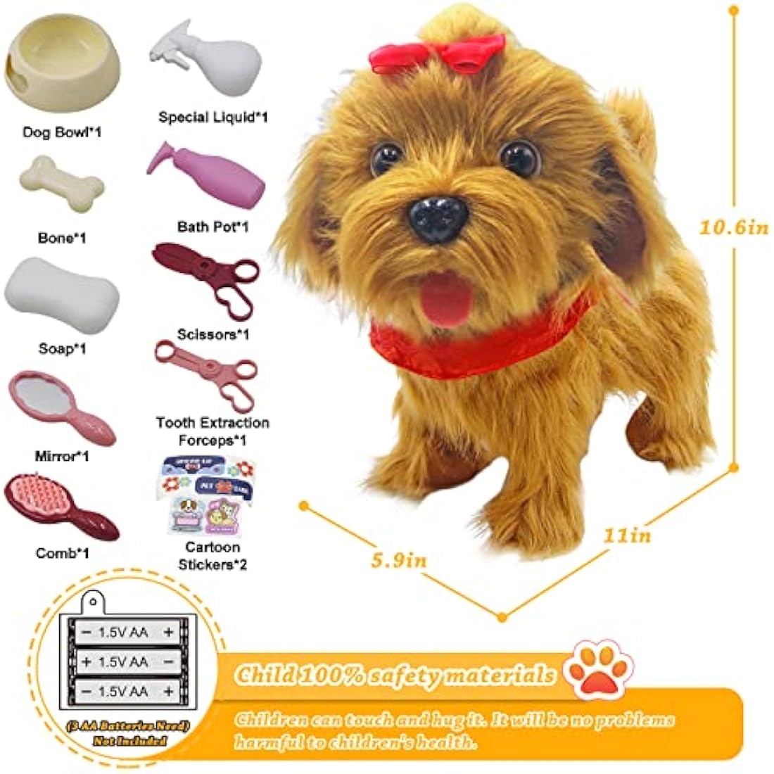 Jaydear Interactive Plush Puppy – Walking and Talking Electronic Dog Toy