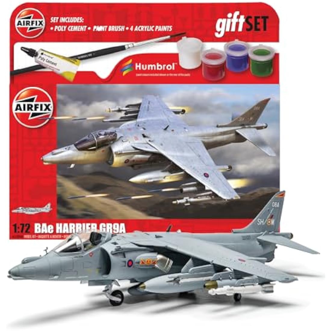 Airfix BAE Harrier GR.9A Model Aircraft Kit | 1:72 Scale Military Plane