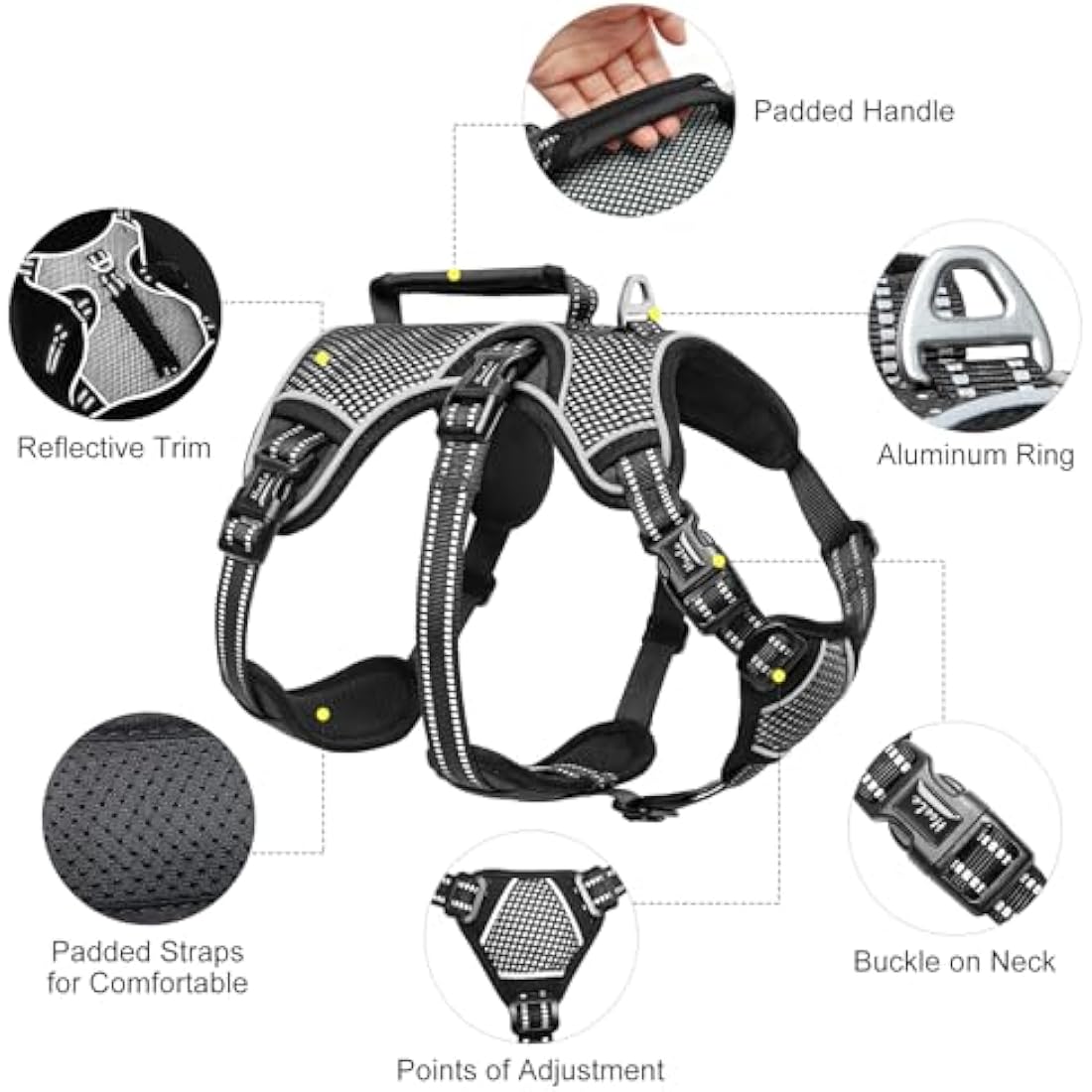 Jolof Store Escape Proof No Pull Dog Harness – Reflective Adjustable Vest