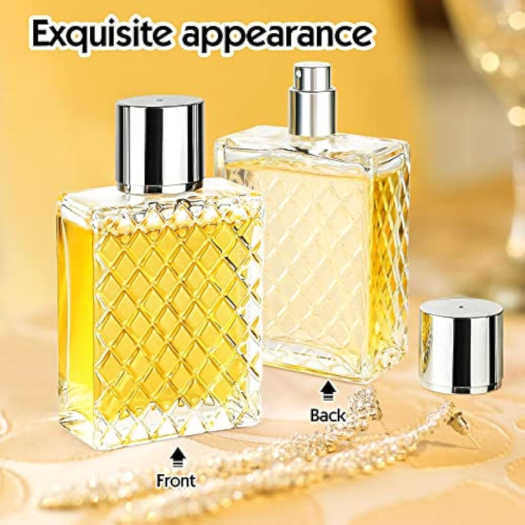 Ysimple 2 Pack 100ml Glass Perfume Atomiser | Refillable Fine Mist - Silver